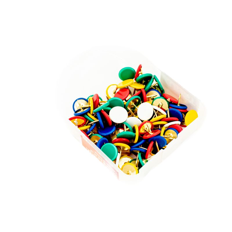 Carti si Birotica - Birotica - Accesorii de birou - Agrafe si capse - Set piuneze KUNST, colorate, 100 buc - Infinity.ro