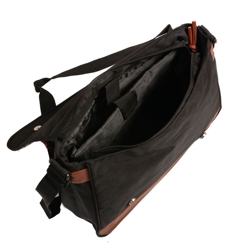 Fashion, accesorii si bijuterii - Femei - Accesorii femei - Genti si rucsacuri femei - Geanta umar Maya 36x12x29 cm, 300 gr, negru / maro - Infinity.ro