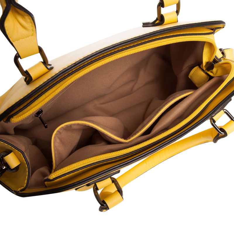 Fashion, accesorii si bijuterii - Femei - Accesorii femei - Genti si rucsacuri femei - Geanta dama Amber Model 1, 30x23x12 cm, galbena - Infinity.ro