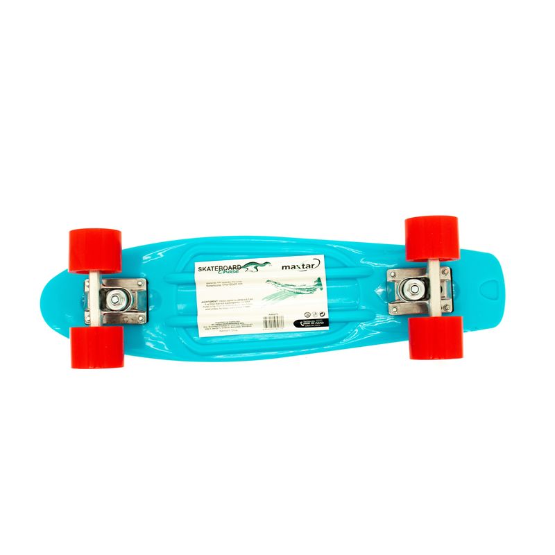 Sport si Outdoor - Role, trotinete si skateboard - Placi de rulat - Skateboard - Skateboard Maxtar Chase, turcoaz cu rosu, 57x15 cm - Infinity.ro