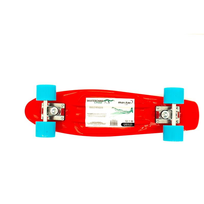 Sport si Outdoor - Role, trotinete si skateboard - Placi de rulat - Skateboard - Skateboard Maxtar Chase, rosu cu turcoaz, 57x15 cm - Infinity.ro