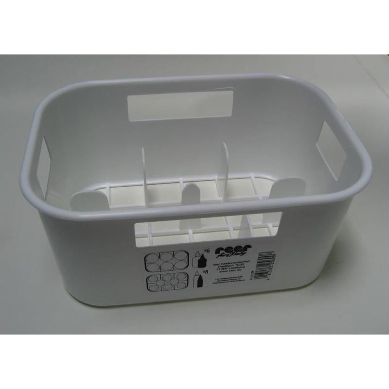 Jucarii, Copii si Bebe - Hrana si alaptare - Biberoane, suzete si accesorii hranire - Biberoane, tetine si accesorii - Suport uscare pentru 8 sticle sau biberoane, alb, Reer 256 - Infinity.ro