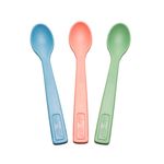 Jucarii, Copii si Bebe - Hrana si alaptare - Biberoane, suzete si accesorii hranire - Articole hranire bebelusi - Set 3 lingurite colorate Eat Green pentru bebelusi, din plastic bio, lavabile in masina de spalat vase, 4+ luni - Infinity.ro