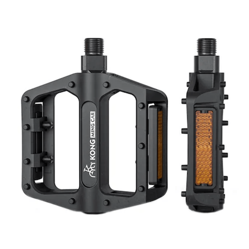 Sport si Outdoor/Ciclism/Piese pentru biciclete/Pedale biciclete - Set 2 Pedale Bicicleta din Aluminiu, Anti-alunecare, Rezistent la Apa si Praf, pentru MTB, BMX, Cursiera, Negru - Infinity.ro