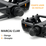 Sport si Outdoor/Ciclism/Piese pentru biciclete/Pedale biciclete - Set 2 Pedale Bicicleta din Aluminiu, Anti-alunecare, Rezistent la Apa si Praf, pentru MTB, BMX, Cursiera, Negru - Infinity.ro