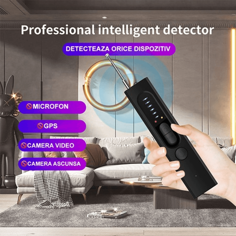 Casa si Gradina - Electrice - Smart Home - Accesorii control acces si supraveghere - Detector Profesional Anti Dispozitive de Spionaj, GPS, Camere, Microfoane Ascunse, Reportofoane, Frecventa RF 8000 MHz - Infinity.ro