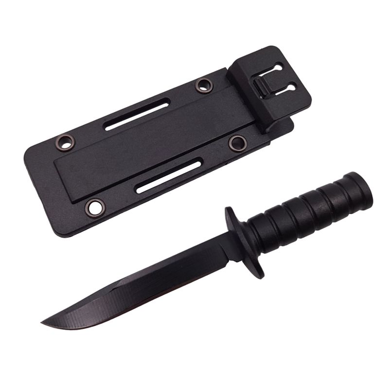 Casa si Gradina - Bucatarie si vesela - Vesela si tacamuri - Cutite si seturi de cutite - Cutit tactic de vanatoare IdeallStore®, Military Convoy, 10 cm, negru, teaca cu lant inclusa - Infinity.ro