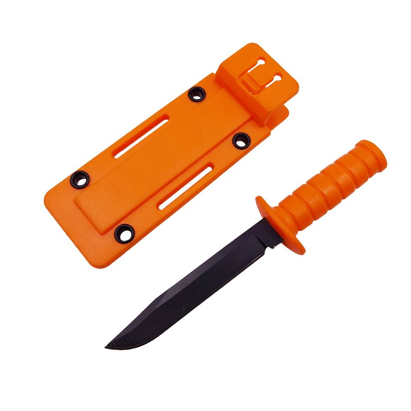 Casa si Gradina/Bucatarie si vesela/Vesela si tacamuri/Cutite si seturi de cutite - Cutit tactic de vanatoare IdeallStore®, Military Convoy, 10 cm, portocaliu, teaca cu lant inclusa - Infinity.ro