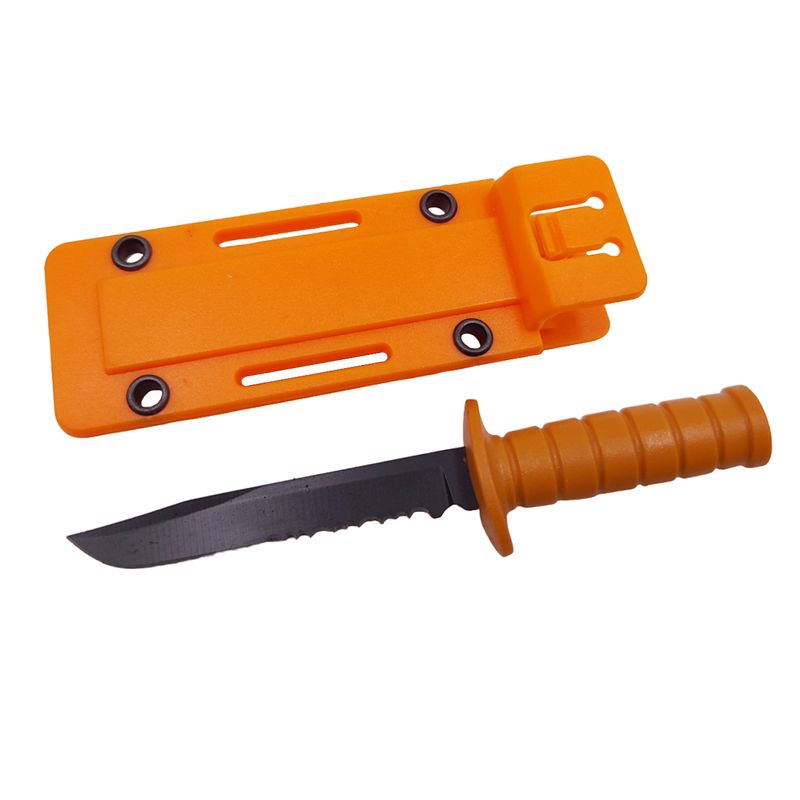 Casa si Gradina - Bucatarie si vesela - Vesela si tacamuri - Cutite si seturi de cutite - Cutit tactic de vanatoare IdeallStore®, Military Specialist, 10 cm, portocaliu, teaca cu lant inclusa - Infinity.ro