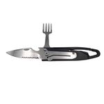 Sport si Outdoor - Camping - Bucatarie de camping - Vesela camping - Set tacamuri pentru camping si drumetii IdeallStore®, cutit si furculita, tip briceag, 16 cm, negru - Infinity.ro