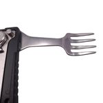 Sport si Outdoor - Camping - Bucatarie de camping - Vesela camping - Set tacamuri pentru camping si drumetii IdeallStore®, cutit si furculita, tip briceag, 16 cm, negru - Infinity.ro