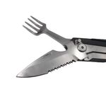 Sport si Outdoor - Camping - Bucatarie de camping - Vesela camping - Set tacamuri pentru camping si drumetii IdeallStore®, cutit si furculita, tip briceag, 16 cm, negru - Infinity.ro