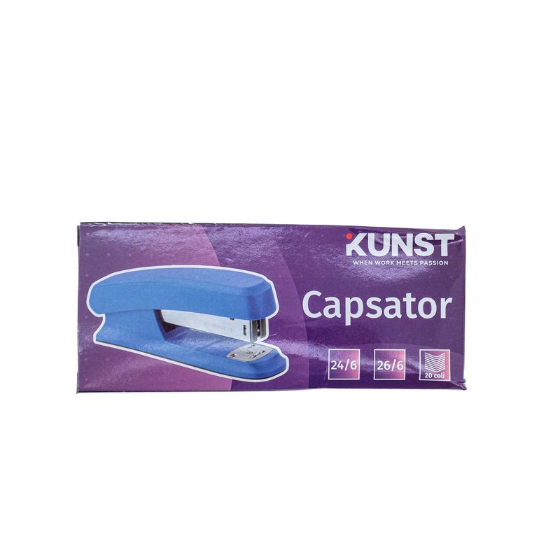 Carti si Birotica - Birotica - Accesorii de birou - Capsatoare si perforatoare - Capsator KUNST, 24/6, 26/6 albastru - Infinity.ro