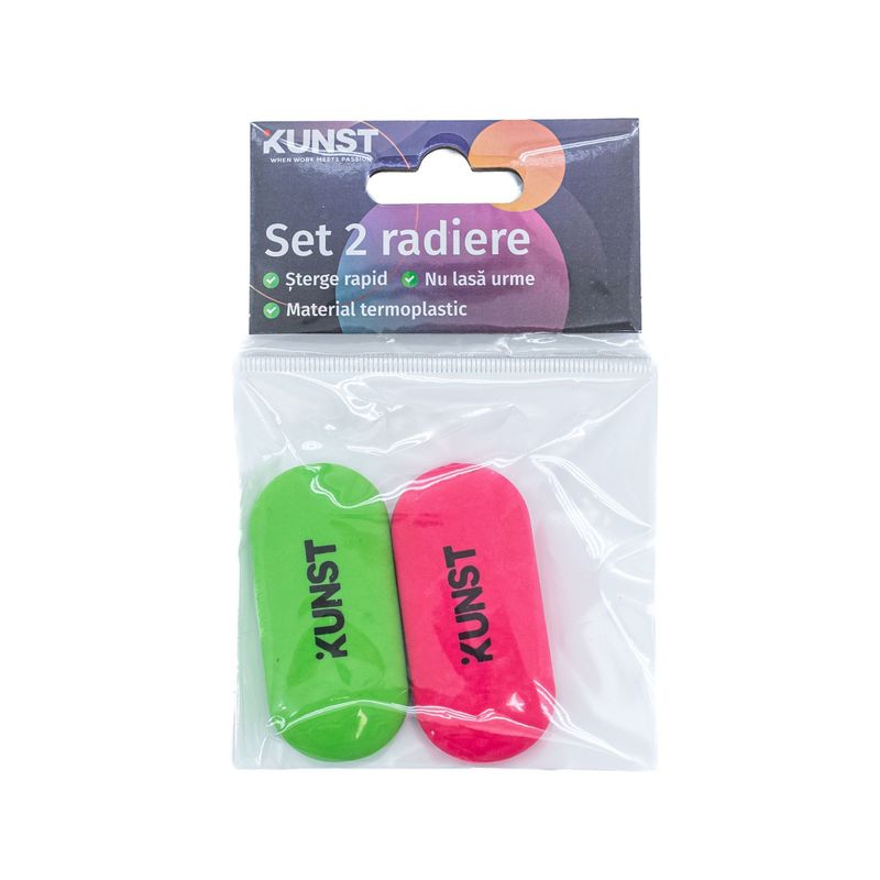 Carti si Birotica - Birotica - Instrumente de scris - Radiere si corectoare - Set KUSNT, radiera, 2 buc - Infinity.ro