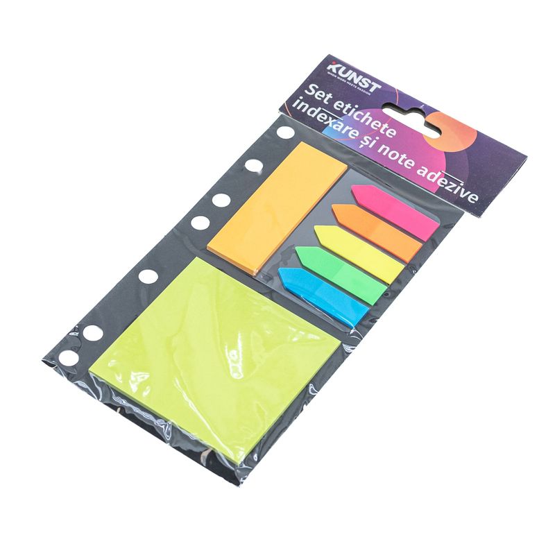 Carti si Birotica - Papetarie - Notite autoadezive - Set KUNST etichete indexare si notite adezive, diverse forme x 25 file - Infinity.ro