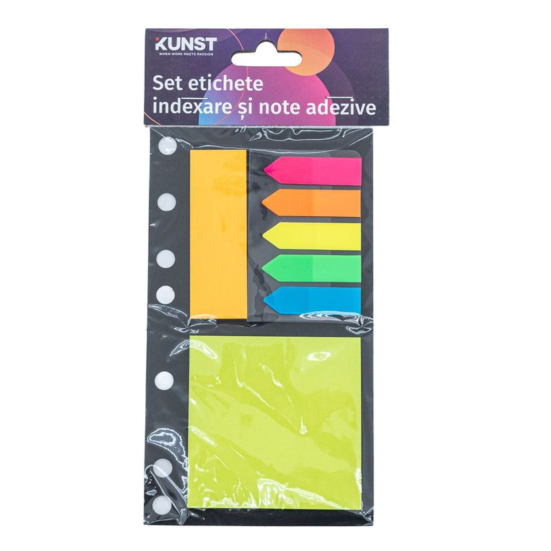 Carti si Birotica - Papetarie - Notite autoadezive - Set KUNST etichete indexare si notite adezive, diverse forme x 25 file - Infinity.ro