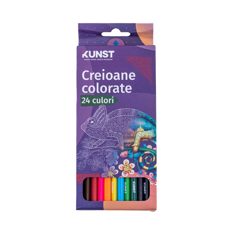 Carti si Birotica - Birotica - Instrumente de scris - Creioane - Set Creioane colorate KUNST, multicolor, 24buc - Infinity.ro
