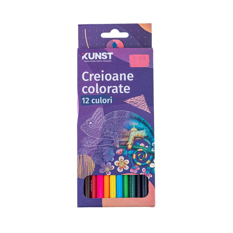 Carti si Birotica - Birotica - Instrumente de scris - Creioane - Set Creioane colorate KUNST, multicolor, 12buc - Infinity.ro