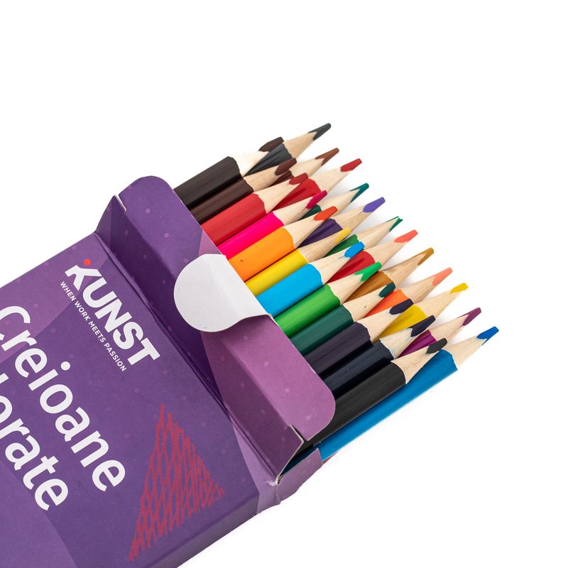 Carti si Birotica - Birotica - Instrumente de scris - Creioane - Set Creioane colorate KUNST, multicolor, 24buc - Infinity.ro