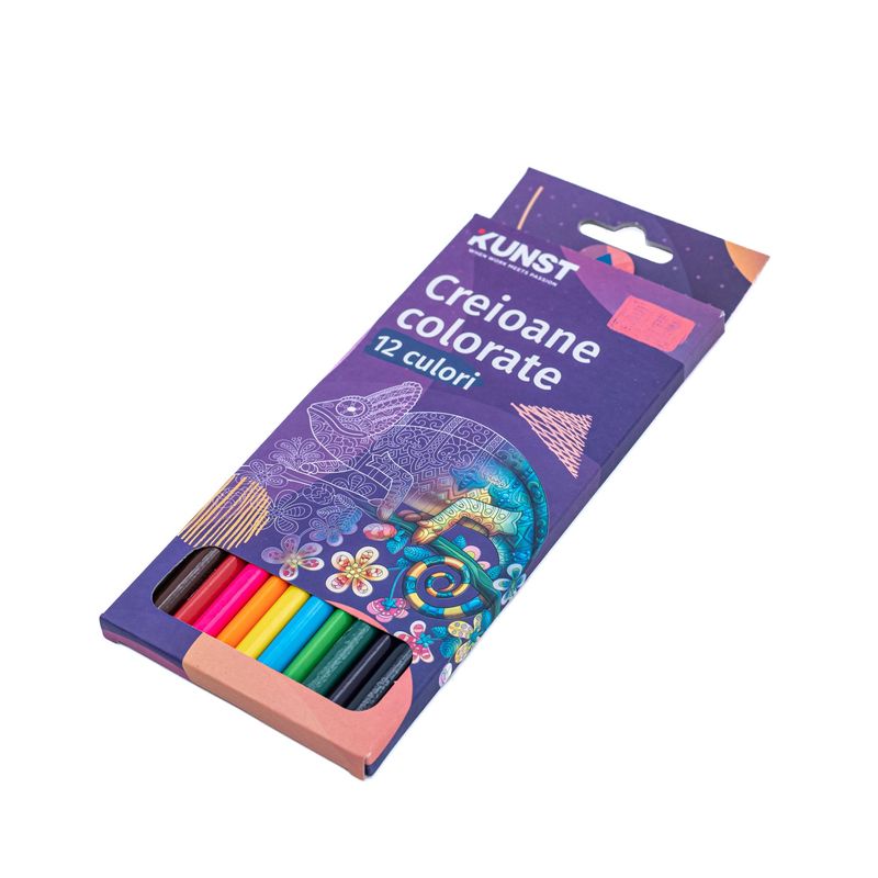 Carti si Birotica - Birotica - Instrumente de scris - Creioane - Set Creioane colorate KUNST, multicolor, 12buc - Infinity.ro