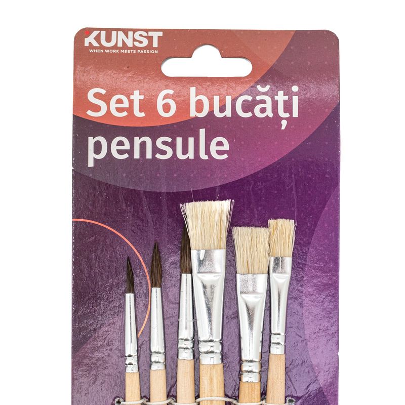 Carti si Birotica - Rechizite - Pictura si desen - Pensule si accesorii pictura - Set KUNST 6 Pensule, pentru pictat, diverse marimi - Infinity.ro