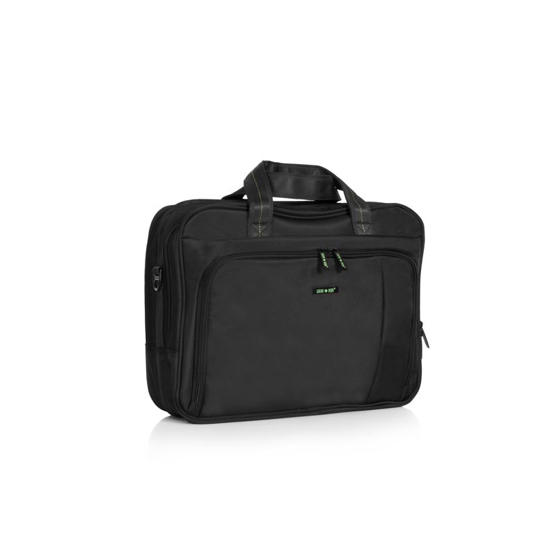Laptop, Telefoane si Tablete - Laptopuri si accesorii - Accesorii Laptop - Genti laptop - Geanta laptop 15 inch Crest 41x31x12 cm, negru / verde - Infinity.ro
