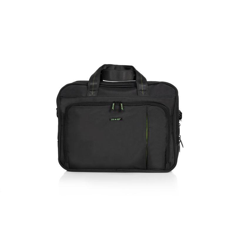 Laptop, Telefoane si Tablete - Laptopuri si accesorii - Accesorii Laptop - Genti laptop - Geanta laptop 15 inch Crest 41x31x12 cm, negru / verde - Infinity.ro