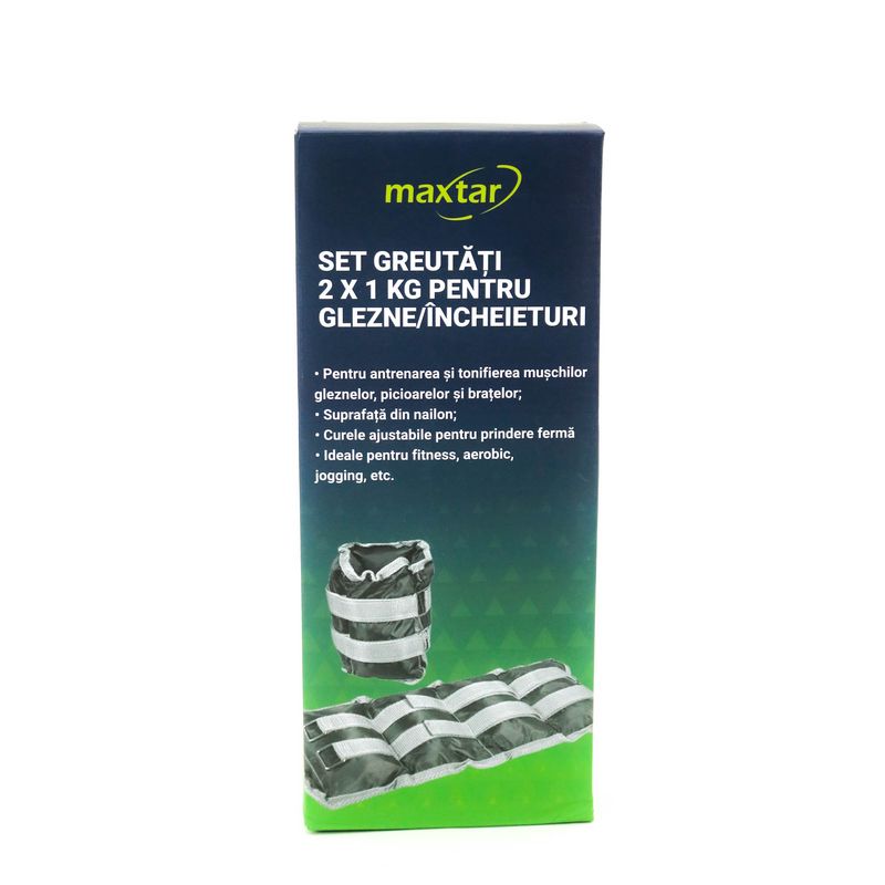 Sport si Outdoor - Accesorii si echipamente sportive - Alte accesorii sportive - Set MAXTAR, greutati pentru glezna si incheietura, 2x 1 KG - Infinity.ro