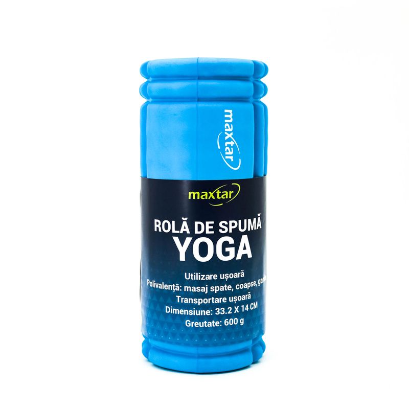 Sport si Outdoor - Accesorii si echipamente sportive - Yoga - Rola MAXTAR, pentru masaj si antrenamente Yoga, Pilates, 33.2 x 14 CM, albastru - Infinity.ro