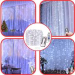 Casa si Gradina - Corpuri si surse de iluminat - Iluminat exterior - Instalatii luminoase exterior - Instalatie de Craciun cu telecomanda, Perdea de lumini, 3 x 3 m, 300 LED-uri, Alb Rece - Infinity.ro