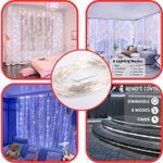 Casa si Gradina - Corpuri si surse de iluminat - Iluminat exterior - Instalatii luminoase exterior - Instalatie de Craciun cu telecomanda, Perdea de lumini, 3 x 3 m, 300 LED-uri, Alb Rece - Infinity.ro