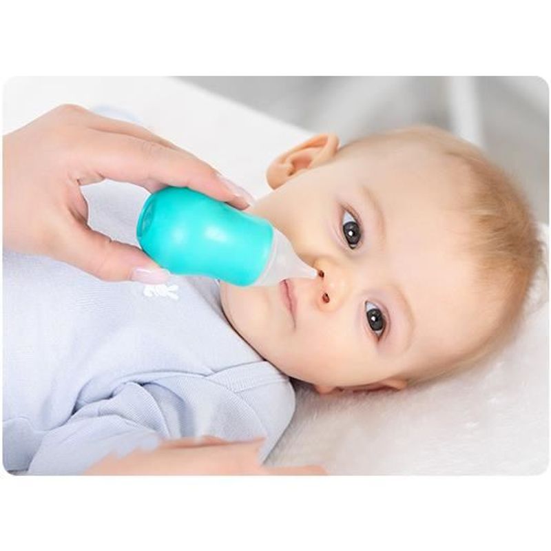 Jucarii, Copii si Bebe - Igiena si ingrijire - Accesorii ingrijire copii - Aspiratoare nazale si accesorii - Aspirator nazal pentru bebelusi Soft&Clean, cu pompita, 0+ luni, Reer 79112 - Infinity.ro
