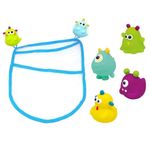 Jucarii, Copii si Bebe - Igiena si ingrijire - Baia bebelusului - Cadite bebe si accesorii baie - Set saculet cu 4 jucarii de baie Monstruleti ESCABBO 37027 - Infinity.ro