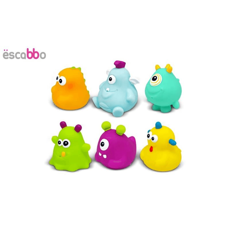 Jucarii, Copii si Bebe - Igiena si ingrijire - Baia bebelusului - Cadite bebe si accesorii baie - Set 6 jucarii de baie Monstruleti ESCABBO 37028 - Infinity.ro