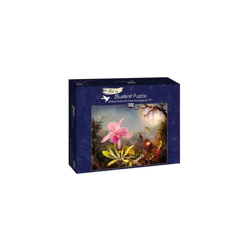 Jucarii, Copii si Bebe - Jucarii si jocuri - Jocuri si puzzle - Puzzle - Puzzle 1000 piese - Martin Johnson Heade: Cattleya Orchid and Three Hummingbirds, 1871 - Infinity.ro