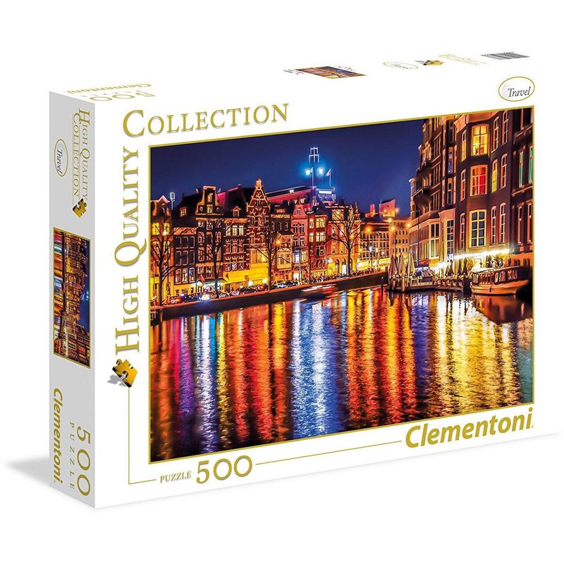 Jucarii, Copii si Bebe - Jucarii si jocuri - Jocuri si puzzle - Puzzle - Puzzle Clementoni - Amsterdam by Night, 500 piese - Infinity.ro