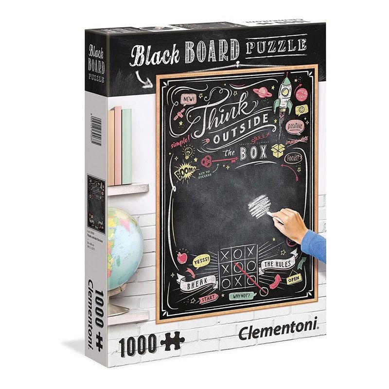 Jucarii, Copii si Bebe - Jucarii si jocuri - Jocuri si puzzle - Puzzle - Puzzle Clementoni - Black Board Puzzle - Think Outside the Box, 1000 piese - Infinity.ro