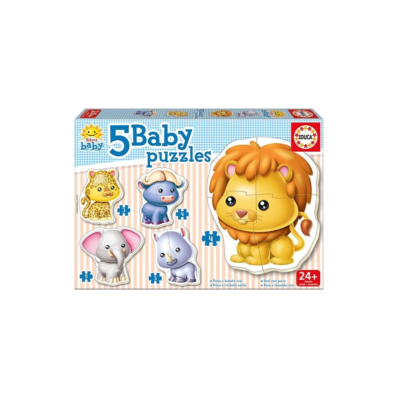 Jucarii, Copii si Bebe - Jucarii si jocuri - Jocuri si puzzle - Puzzle - Puzzle Educa - Wild Animals, 3/3/4/4/5 piese - Infinity.ro