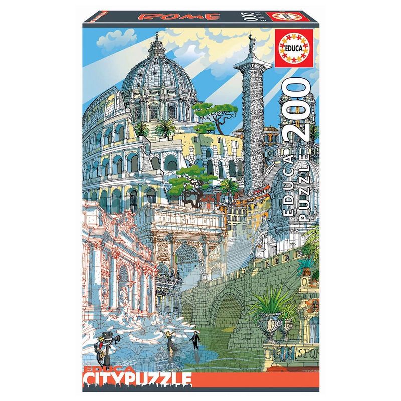 Jucarii, Copii si Bebe - Jucarii si jocuri - Jocuri si puzzle - Puzzle - Puzzle Educa - Citypuzzles - Roma, 4x200 piese - Infinity.ro