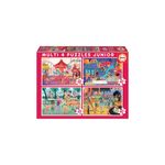 Jucarii, Copii si Bebe - Jucarii si jocuri - Jocuri si puzzle - Puzzle - Puzzle Educa - Multi 4 Junior Park Attractions + Children'S Party, 20/40/60/80 piese - Infinity.ro