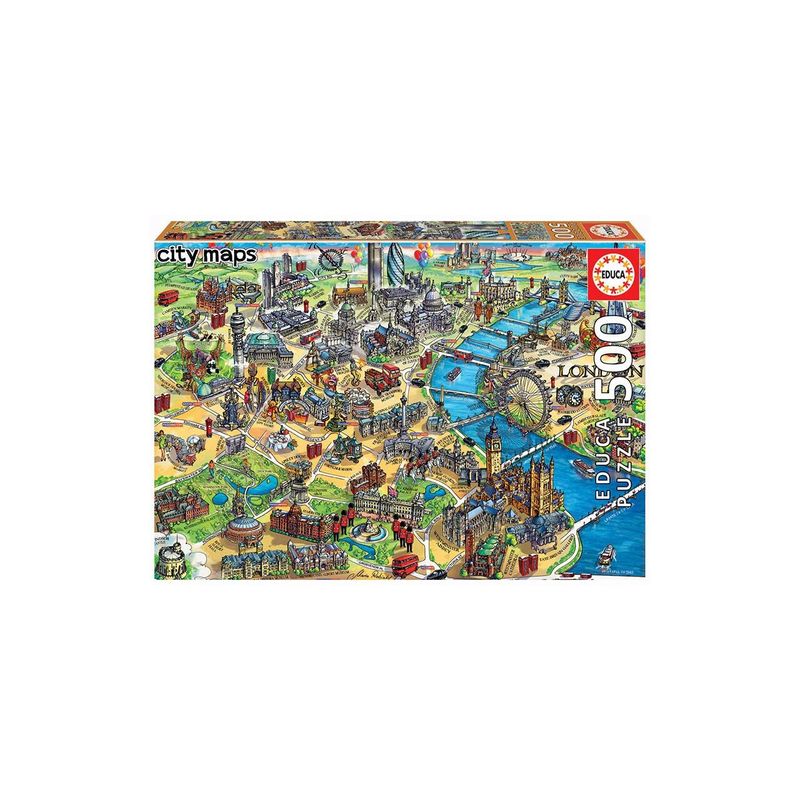 Jucarii, Copii si Bebe - Jucarii si jocuri - Jocuri si puzzle - Puzzle - Puzzle Educa - London Map, 500 piese, include lipici - Infinity.ro