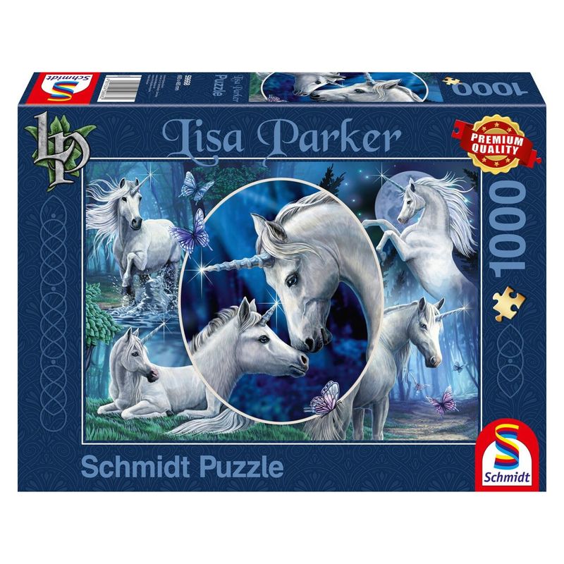 Jucarii, Copii si Bebe - Jucarii si jocuri - Jocuri si puzzle - Puzzle - Puzzle Schmidt - Lisa Parker: Charming Unicorns, 1000 piese - Infinity.ro