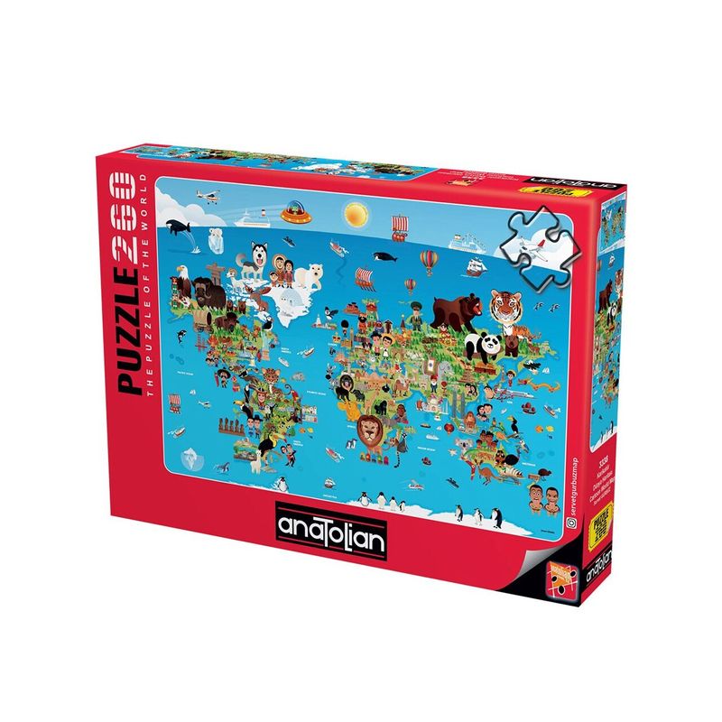 Jucarii, Copii si Bebe - Jucarii si jocuri - Jocuri si puzzle - Puzzle - Puzzle 260 piese - Cartoon World Map - Infinity.ro