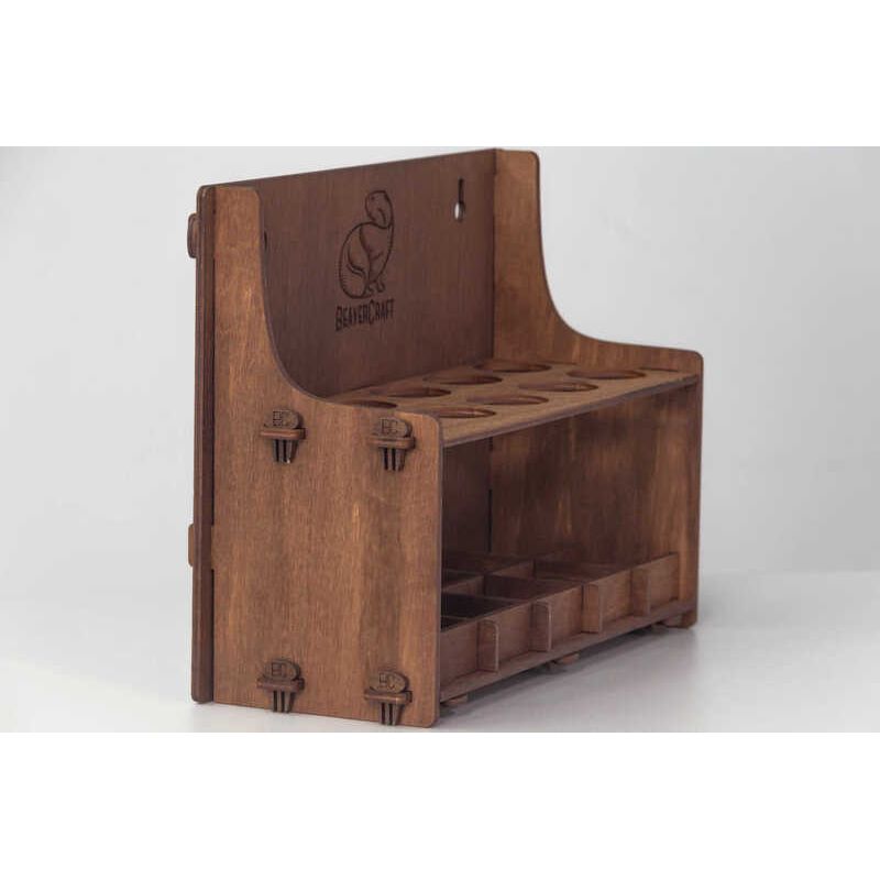 Casa si Gradina - Mobilier - Organizare si depozitare - Cutii depozitare - Suport pentru 20 cutite de cioplit in lemn BeaverCraft TH20 Dark - Infinity.ro