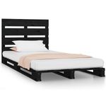 Casa si Gradina - Mobilier - Paturi si accesorii - Paturi - Cadru de pat, negru, 90x200 cm, lemn masiv de pin - Infinity.ro