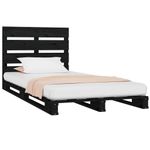 Casa si Gradina - Mobilier - Paturi si accesorii - Paturi - Cadru de pat, negru, 90x200 cm, lemn masiv de pin - Infinity.ro