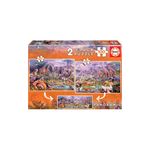 Jucarii, Copii si Bebe - Jucarii si jocuri - Jocuri si puzzle - Puzzle - Puzzle Educa - Wild Animals, 2x100 piese - Infinity.ro