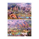 Jucarii, Copii si Bebe - Jucarii si jocuri - Jocuri si puzzle - Puzzle - Puzzle Educa - Wild Animals, 2x100 piese - Infinity.ro