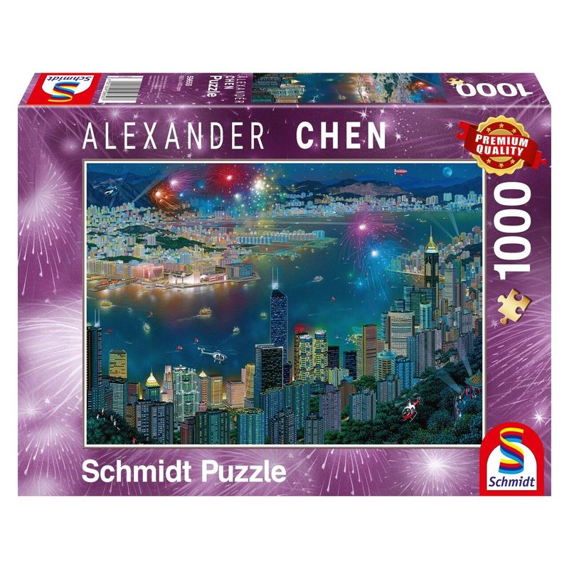 Jucarii, Copii si Bebe - Jucarii si jocuri - Jocuri si puzzle - Puzzle - Puzzle Schmidt - Alexander Chen: Fireworks Over Hong Kong, 1000 piese - Infinity.ro