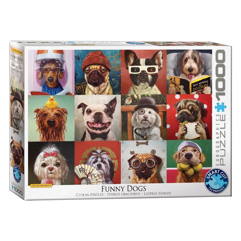 Jucarii, Copii si Bebe - Jucarii si jocuri - Jocuri si puzzle - Puzzle - Puzzle Eurographics - Lucia Heffernan: Funny Dogs, 1000 piese - Infinity.ro